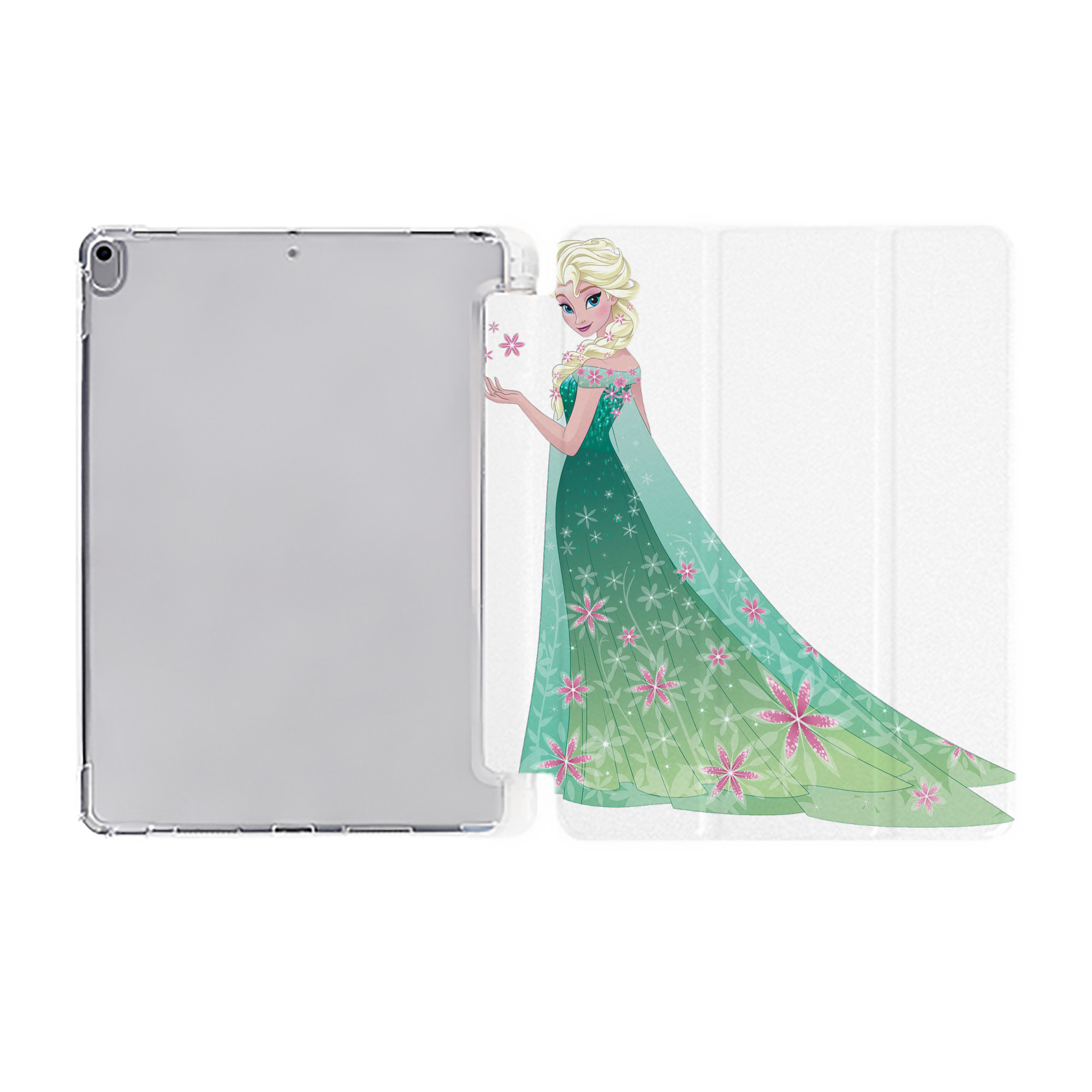 （画像用） アナと雪の女王 アンナ エルサ Frozen Anna Elsa IPad ケース ペン収納付き 三つ折りスタンド PUレザー×シリコン 対応機種9.5/10.5/10.9インチ